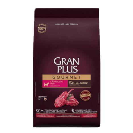 Ração GranPlus Gourmet para Cães Adultos de Porte Mini Sabor Ovelha e Arroz 10,1kg