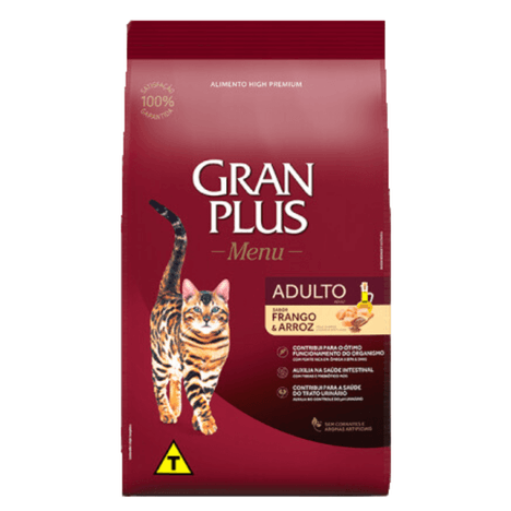 Ração GranPlus Menu Para Gatos Adultos Sabor Frango e Arroz 1 kg Ração GranPlus Menu Para Gatos Adultos Sabor Frango e Arroz 1 kg