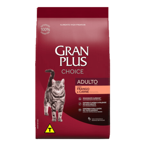Ração GranPlus Choice Para Gatos Adultos Sabor Frango e Carne 10,1 kg Ração GranPlus Choice Para Gatos Adultos Sabor Frango e Carne 10,1 kg