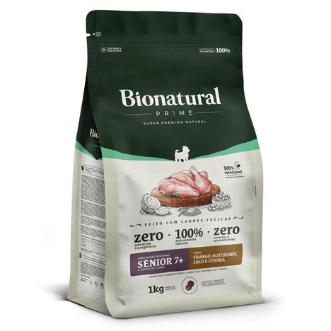 Ração Bionatural Prime Cães de Raças Pequenas Sênior 7+ Frango 1kg