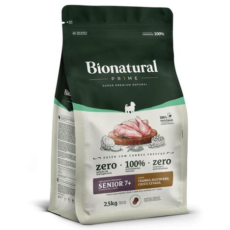 Ração Bionatural Prime Cães de Raças Pequenas Sênior 7+ Frango 2,5kg