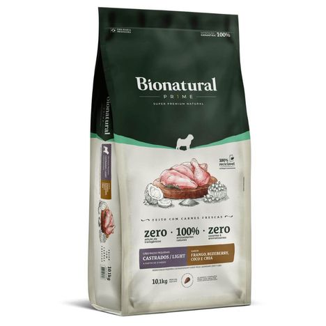 Ração Bionatural Prime Cães de Raças Pequenas Castrados ou Light Frango 10,1 kg Ração Bionatural Prime Cães de Raças Pequenas Castrados ou Light Frango 10,1 kg