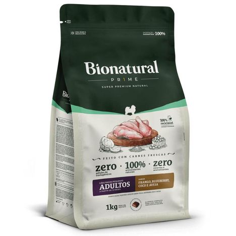 Ração Bionatural Prime Cães de Raças Pequenas Adultos Frango 1 kg Ração Bionatural Prime Cães de Raças Pequenas Adultos Frango 1 kg