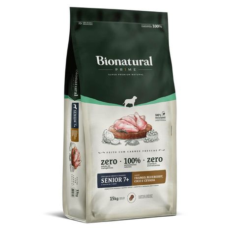 Ração Bionatural Prime Cães de Raças Médias e Grandes Sênior 7+ Frango 15 kg Ração Bionatural Prime Cães de Raças Médias e Grandes Sênior 7+ Frango 15 kg