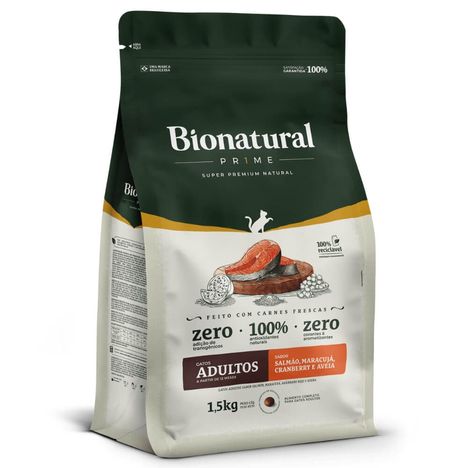 Ração Bionatural Prime Gatos Adultos Salmão 1,5kg