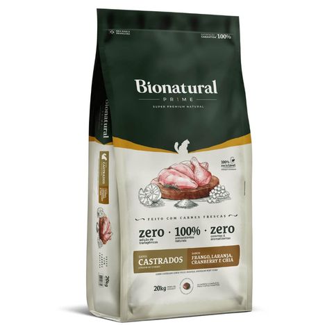 Ração Bionatural Prime Para Gatos Castrados Frango 20 kg Ração Bionatural Prime Para Gatos Castrados Frango 20 kg
