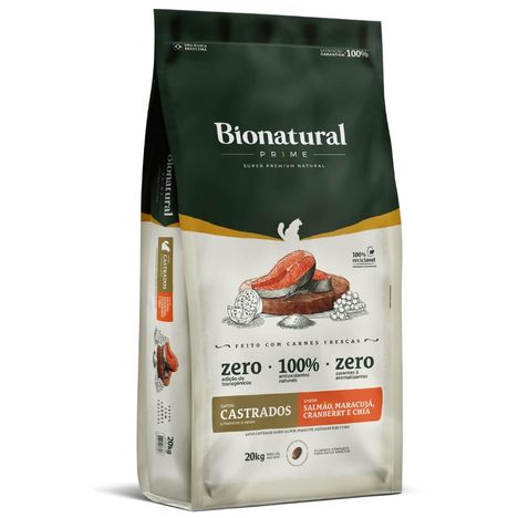 Ração Bionatural Prime Para Gatos Castrados Salmão 20 kg Ração Bionatural Prime Para Gatos Castrados Salmão 20 kg