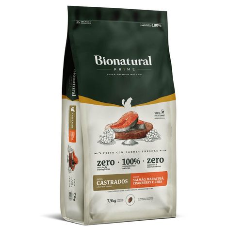 Ração Bionatural Prime Gatos Castrados Salmão 7,5kg