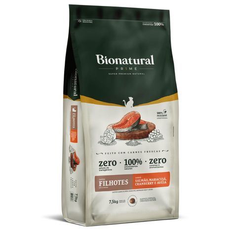 Ração Bionatural Prime Para Gatos Filhotes Salmão 7,5 kg Ração Bionatural Prime Para Gatos Filhotes Salmão 7,5 kg