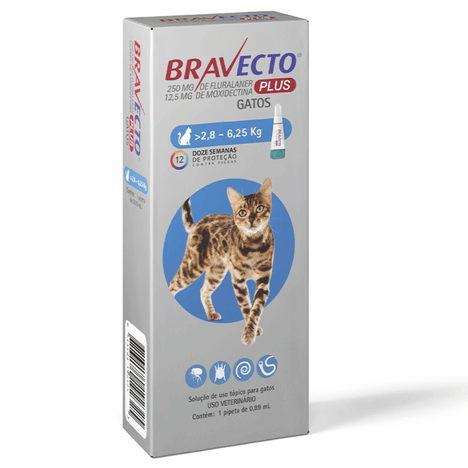 Bravecto Antipulgas Plus para Gatos de 2,8kg a 6,2kg