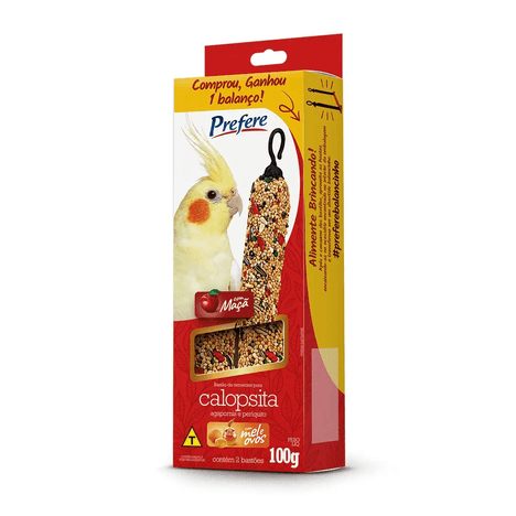 Bastão Prefere Maçã para Calopsita com Balancinho 100gr Bastão Prefere Maçã para Calopsita com Balancinho 100gr