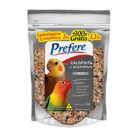 Alimento Prefere Mix para Calopsitas e Agapornins 1,1kg Alimento Prefere Mix para Calopsitas e Agapornins 1,1kg