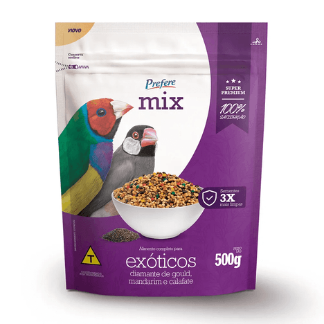 Alimento Prefere Mix para Pássaros Exóticos 500gr