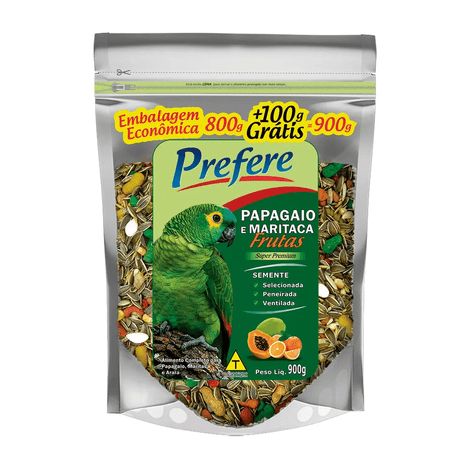 Alimento Prefere Mix para Papagaio com Frutas 900gr