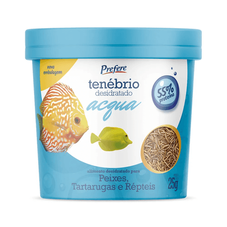 Alimento Prefere Tenébrio Desidratado Acqua para Peixes 25g Alimento Prefere Tenébrio Desidratado Acqua para Peixes 25g