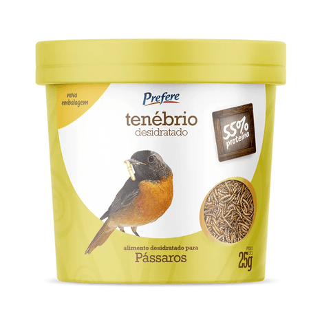 Alimento Prefere Tenébrio Desidratado para Pássaros 25g Alimento Prefere Tenébrio Desidratado para Pássaros 25g