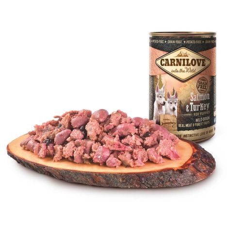 Carnilove Can Dog Wild Meat Salmão com Peru para filhotes 400g