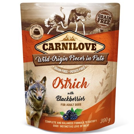 Carnilove Dog Pouch Patê Avestruz com Amoras 300g