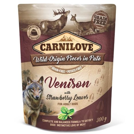 Carnilove Dog Pouch Patê Carne de Veado com Folhas de Morango 300g Carnilove Dog Pouch Patê Carne de Veado com Folhas de Morango 300g