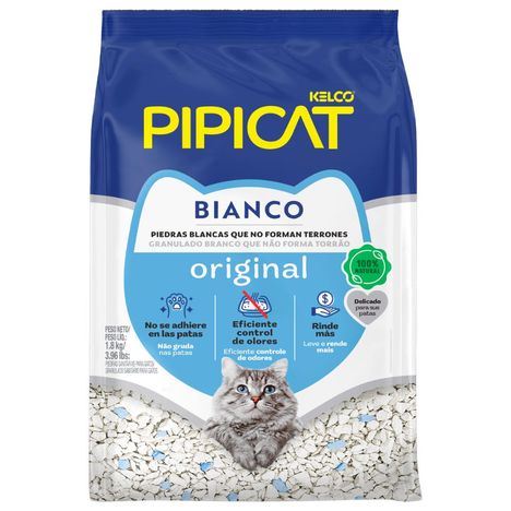 Areia Higiênica PipiCat Bianco Original para Gatos 1,8 kg Areia Higiênica PipiCat Bianco Original para Gatos 1,8 kg
