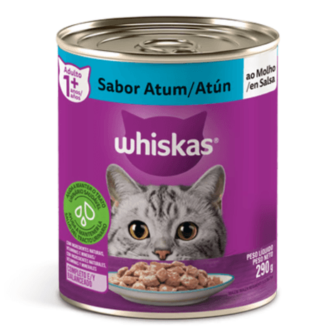 Ração Úmida Whiskas Lata para Gatos Adultos Sabor Atum - 290g Ração Úmida Whiskas Lata para Gatos Adultos Sabor Atum - 290g
