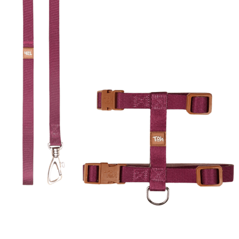 Conjunto Peitoral H Toh Bordô-Caqui para Gato Conjunto Peitoral H Toh Bordô-Caqui para Gato