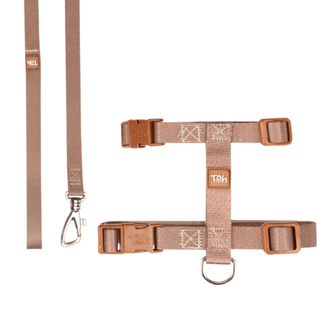 Conjunto Peitoral H Toh Caqui e Caqui para Gato Conjunto Peitoral H Toh Caqui e Caqui para Gato