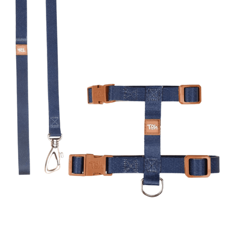 Conjunto Peitoral H Toh Marinho e Caqui para Gato Conjunto Peitoral H Toh Marinho e Caqui para Gato