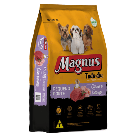 Ração Magnus Premium Todo Dia para Cães Adultos Raças Pequenas Sabor Carne e Frango 15 kg Ração Magnus Premium Todo Dia para Cães Adultos Raças Pequenas Sabor Carne e Frango 15 kg