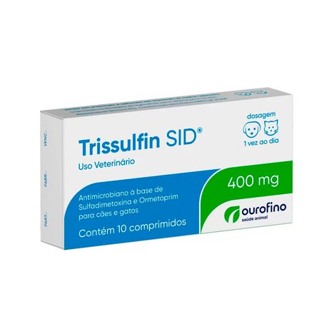 Trissulfin SID 400mg Antibiótico Ourofino Para Cães e Gatos