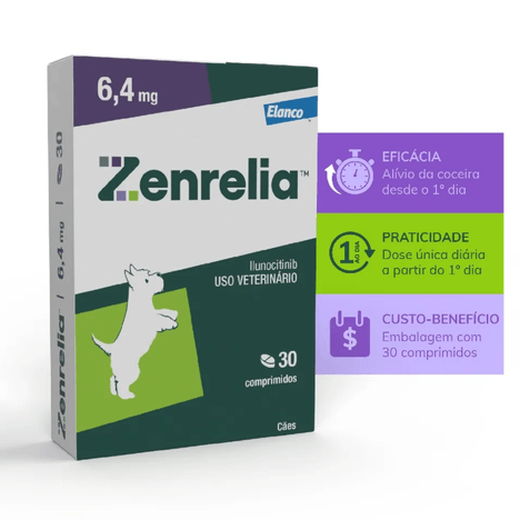 Zenrelia 6,4mg Antialérgico para Cachorro 30 comprimidos