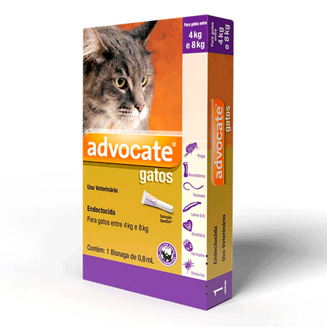 Antipulgas Advocate para Gatos de 4 á 8kg - 0,8ml