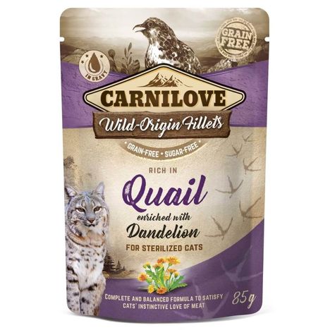 Carnilove Cat Patê Codorna e Dente de Leão para Gatos Castrados 85 g Carnilove Cat Patê Codorna e Dente de Leão para Gatos Castrados 85 g