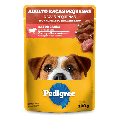 Ração Úmida Pedigree Sachê Sabor Carne ao Molho para Cães Adultos Raças Pequenas 100g Ração Úmida Pedigree Sachê Sabor Carne ao Molho para Cães Adultos Raças Pequenas 100g