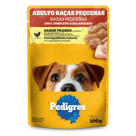 Ração Úmida Pedigree Sachê Sabor Frango ao Molho para Cães Adultos Raças Pequenas 100g