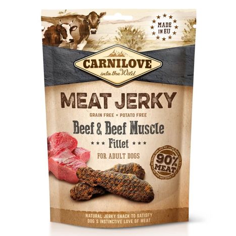 Carnilove Jerky Carne Bovina e Músculo Bovino 100g