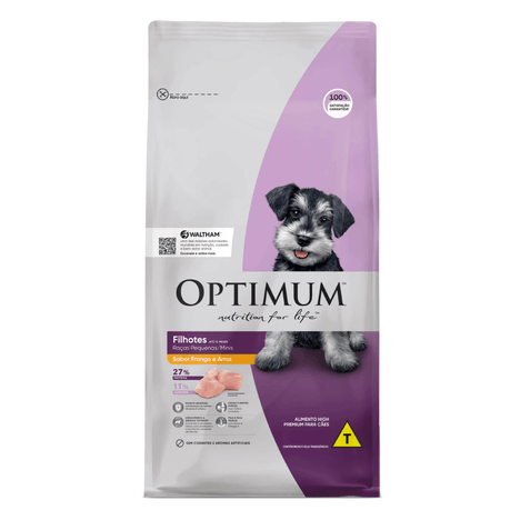 Ração Optimum para Cães Filhotes Raças Pequenas e Minis Sabor Frango e Arroz 3kg