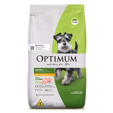 Ração Optimum para Cães Adultos Raças Pequenas e Minis Sabor Frango e Arroz 3 kg Ração Optimum para Cães Adultos Raças Pequenas e Minis Sabor Frango e Arroz 3 kg