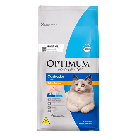 Ração Optimum para Gatos Adultos Sabor Frango 3kg