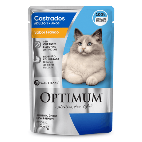 Ração Úmida Sachê Optimum para Gatos Castrados Sabor Frango 85g Ração Úmida Sachê Optimum para Gatos Castrados Sabor Frango 85g