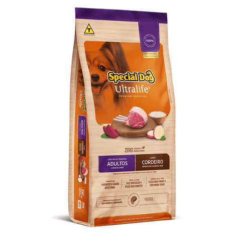 Ração Special Dog Ultralife Sabor Cordeiro para Cães Adultos Raças Pequenas 1Kg