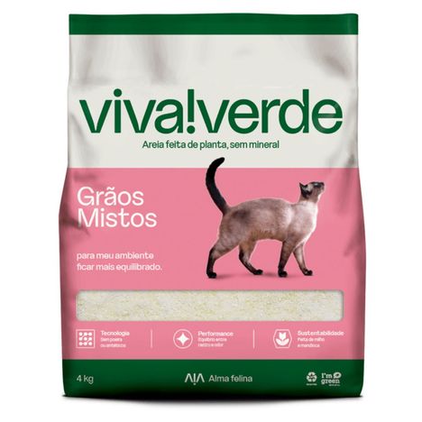 Areia Higiênica Viva Verde Grãos Mistos - 10 kg Areia Higiênica Viva Verde Grãos Mistos - 10 kg