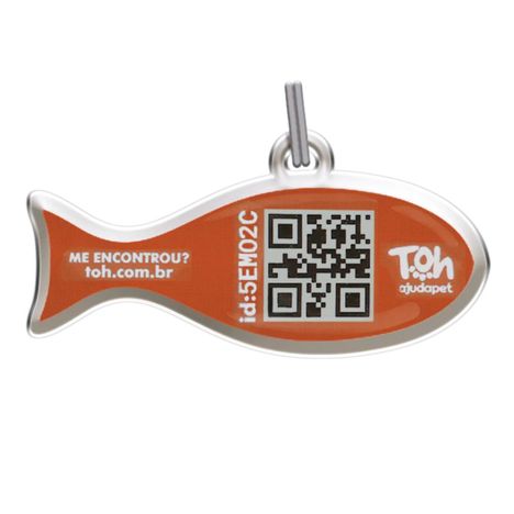 Pingente Peixe QR Code Laranja