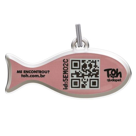 Pingente Peixe QR Code Rosa