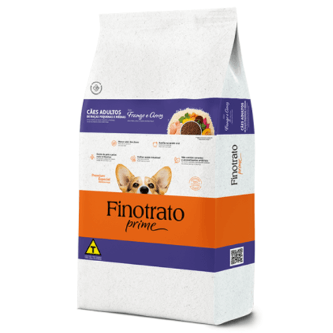 Ração Finotrato Prime Sabor Frango e Arroz para Cães Adultos de Porte Pequeno e Médio 3kg