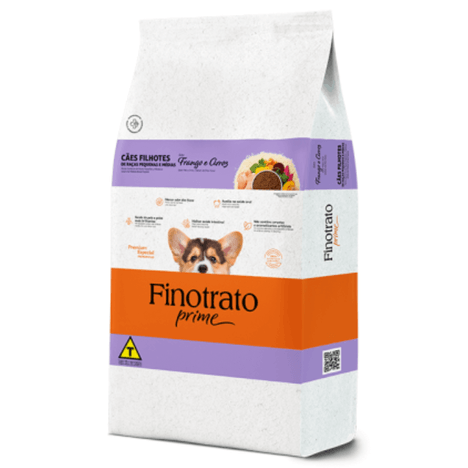 Ração Finotrato Prime Sabor Frango e Arroz para Cães Filhotes de Porte Pequeno e Médio 10,1kg