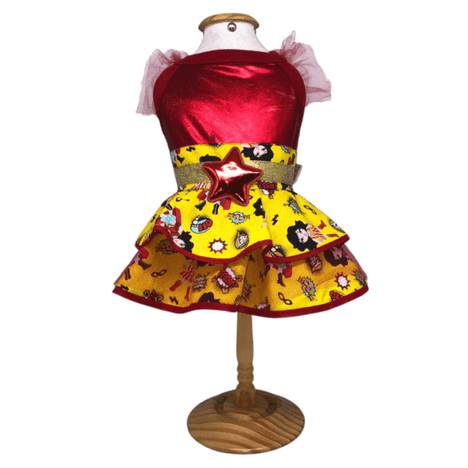 Vestido Fantasia com Estampa Maravilhoso G Vestido Fantasia com Estampa Maravilhoso G