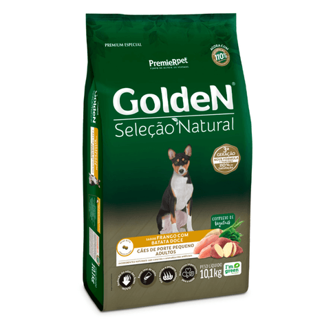 Ração Golden Seleção Natural para Cães Adultos de Porte Pequeno Sabor Frango com Batata Doce 10,1 kg Ração Golden Seleção Natural para Cães Adultos de Porte Pequeno Sabor Frango com Batata Doce 10,1 kg