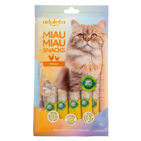 Snack Adoleta Miau Miau Sabor Frango Snack Adoleta Miau Miau Sabor Frango