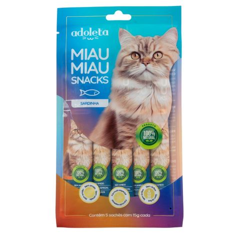 Snack Adoleta Miau Miau Sabor Sardinha Snack Adoleta Miau Miau Sabor Sardinha